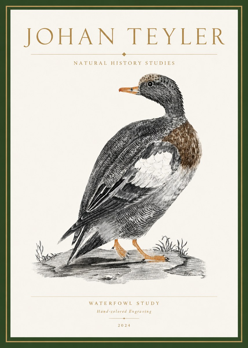 Johan Teyler Waterfowl Study No3 - Juliste