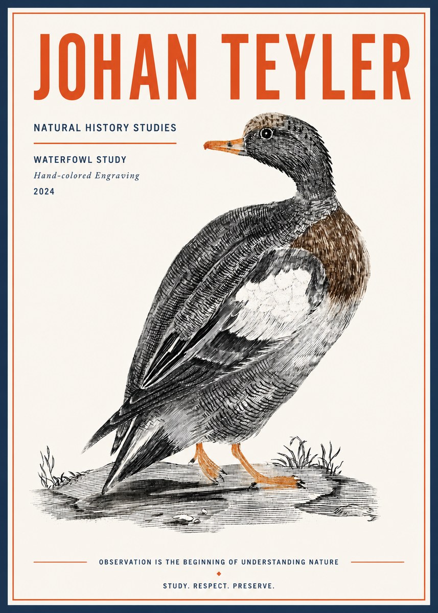 Johan Teyler Waterfowl Study No4 - Juliste