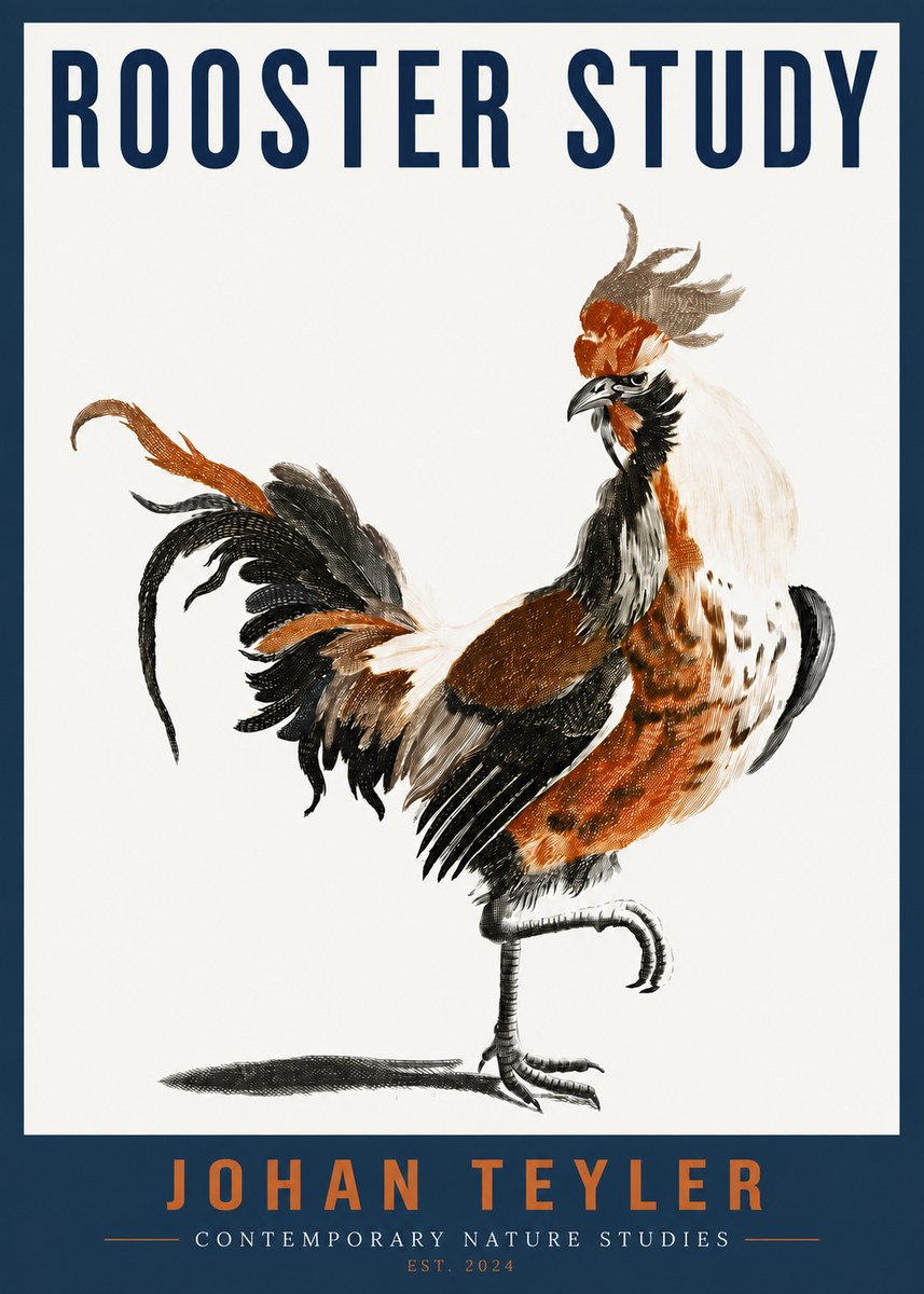 Johan Teyler Rooster Study No4 - Juliste