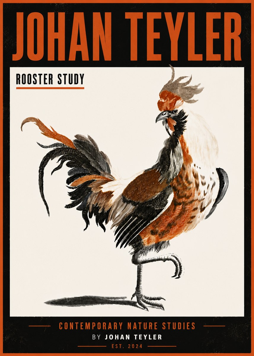 Johan Teyler Rooster Study No6 - Juliste