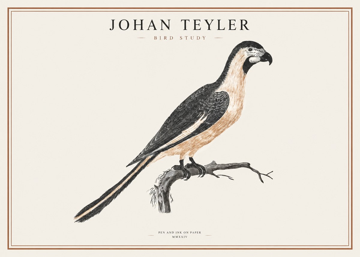 Johan Teyler Bird Study I No1 - Juliste