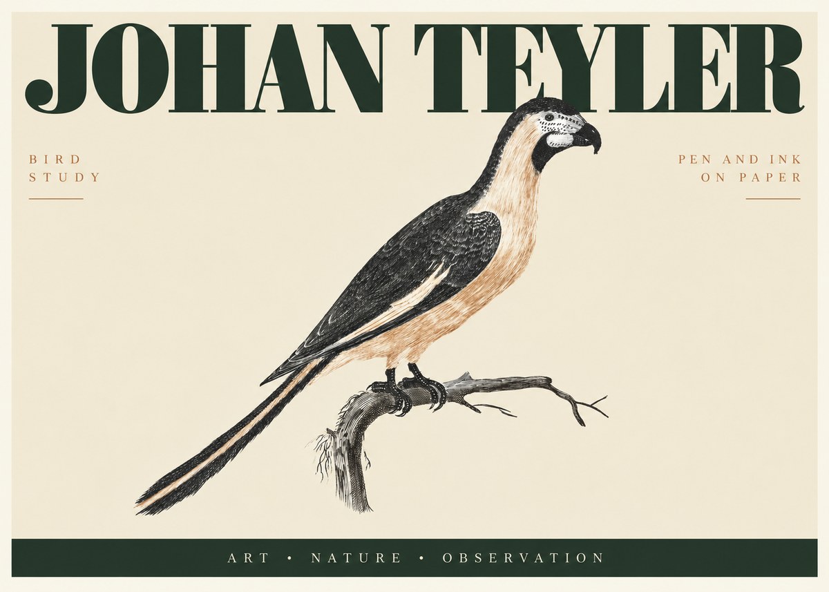 Johan Teyler Bird Study I No2 - Juliste