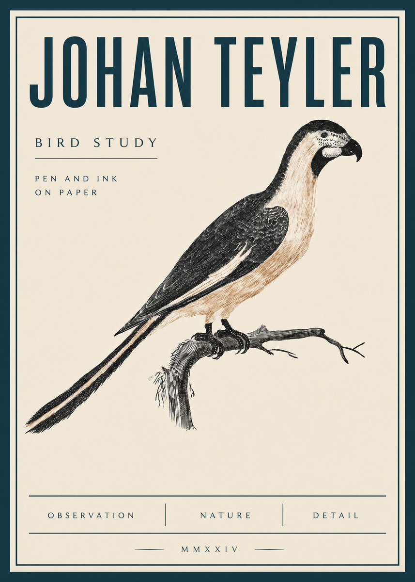 Johan Teyler Bird Study I No4 - Juliste