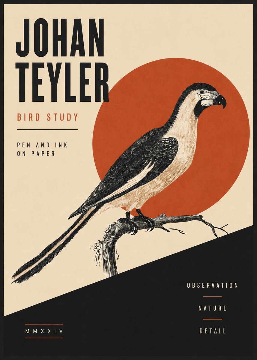 Johan Teyler Bird Study I No5 - Juliste