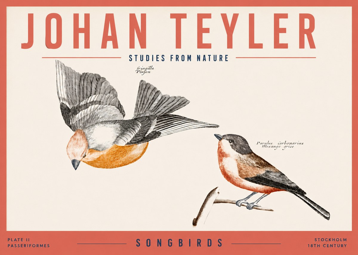 Johan Teyler Songbirds - Plate Ii No3 - Juliste