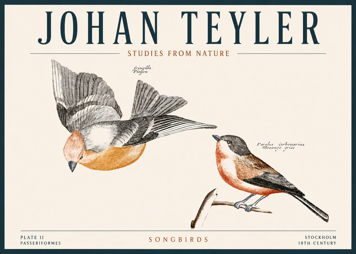 Johan Teyler Songbirds - Plate Ii No4 - Juliste