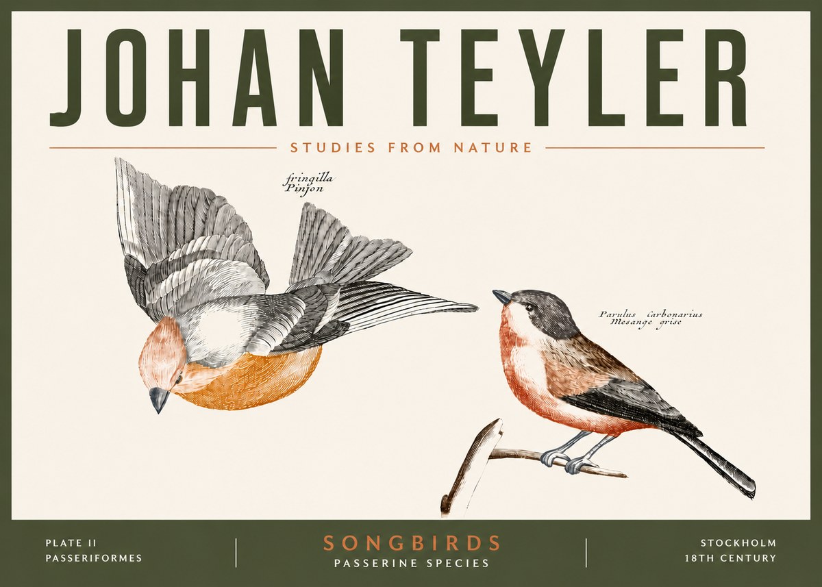 Johan Teyler Songbirds - Plate Ii No5 - Juliste