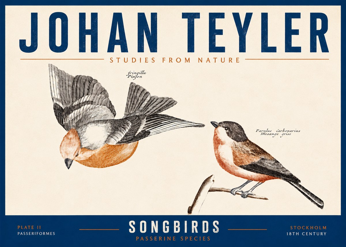Johan Teyler Songbirds - Plate Ii No6 - Juliste