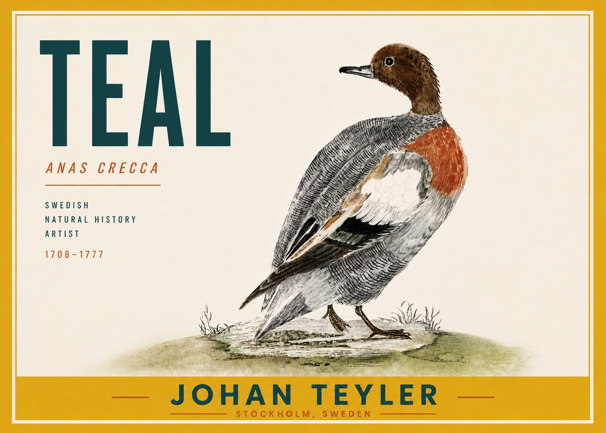 Johan Teyler Teal No6 - Juliste