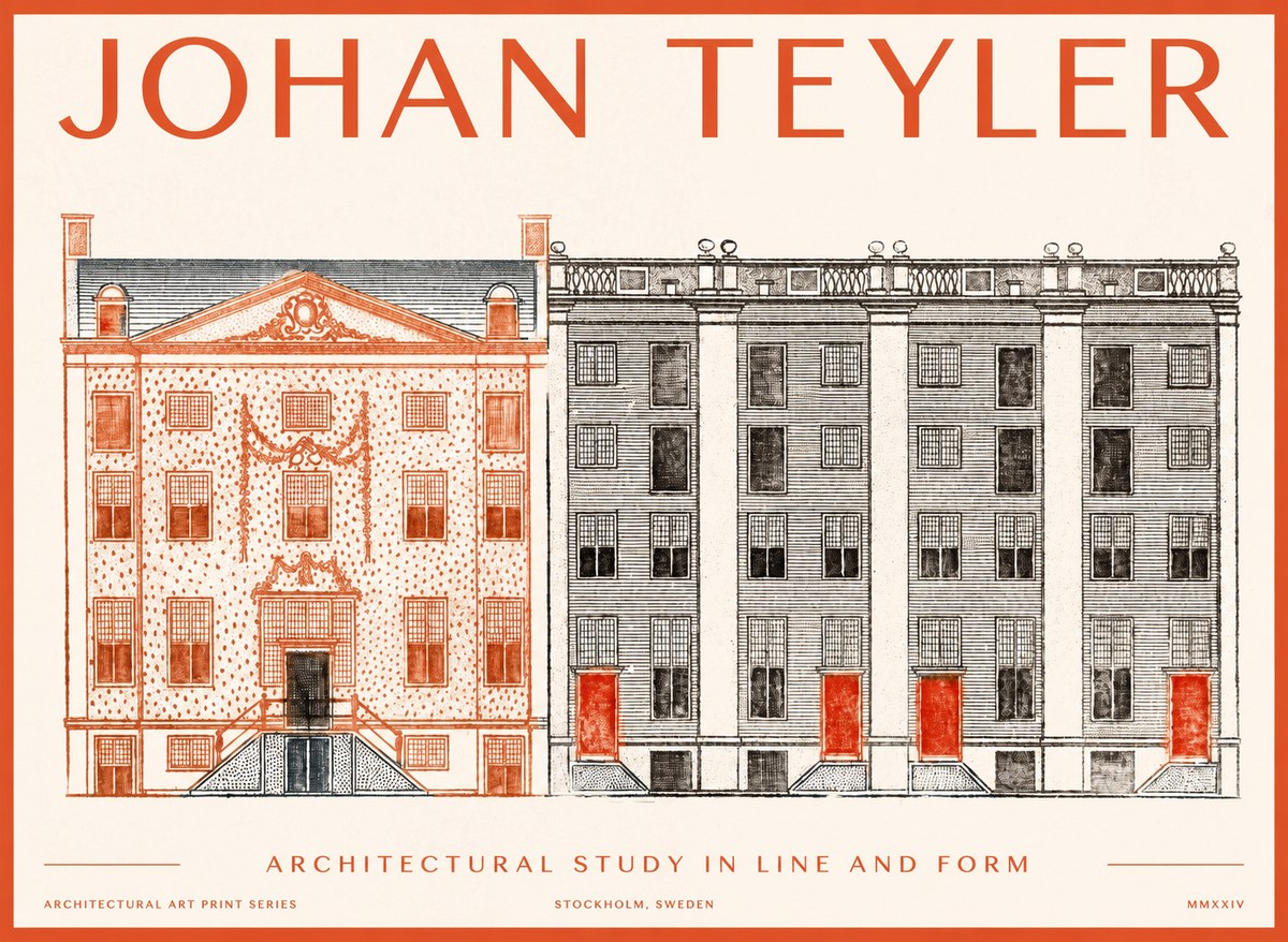 Johan Teyler Architectural Study in Line and Form No1 - Juliste