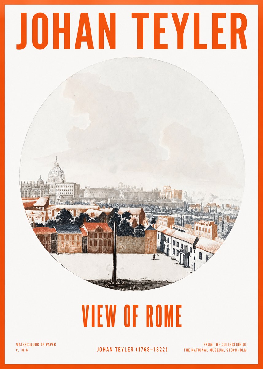 Johan Teyler View of Rome No2 - Juliste