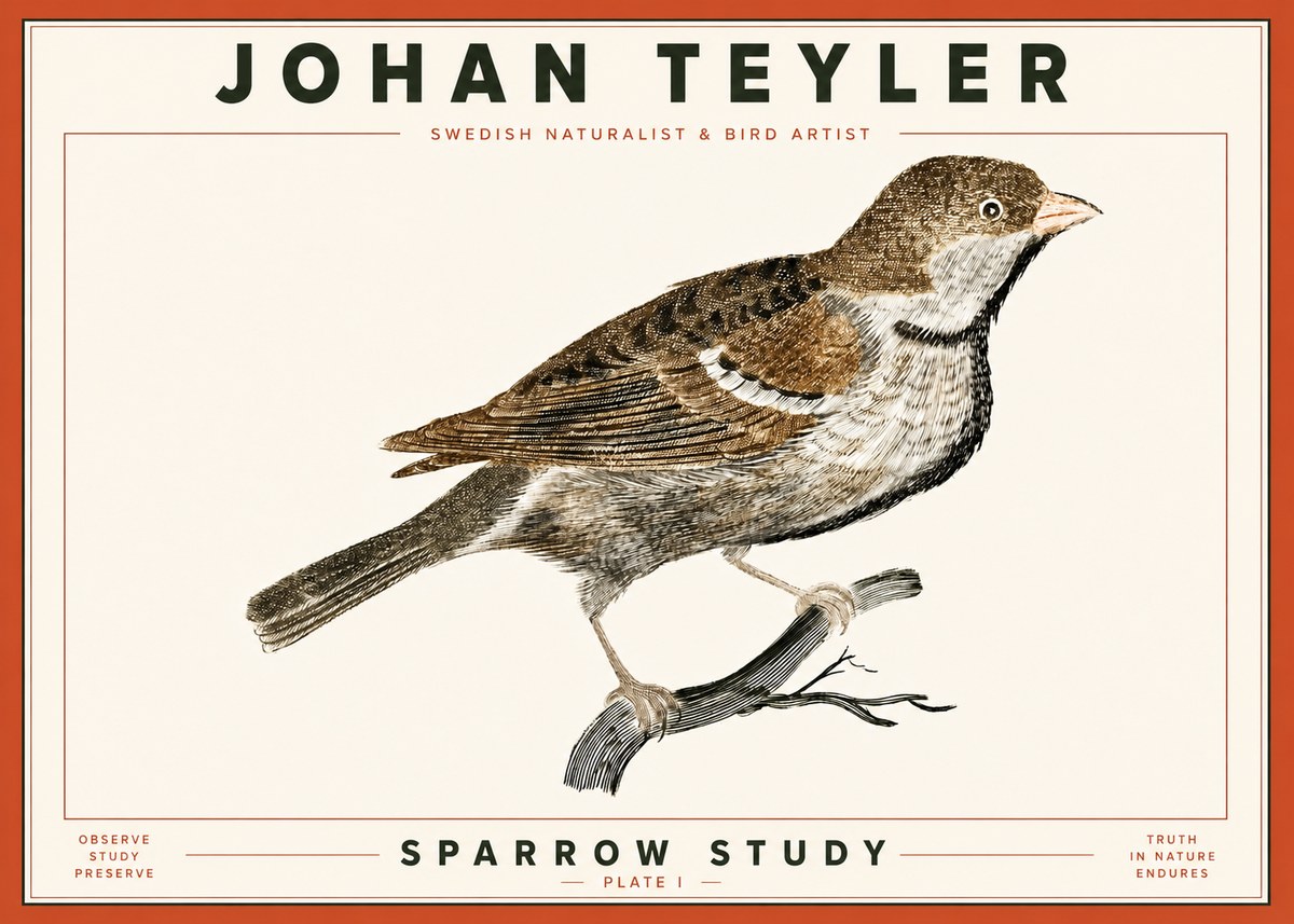 Johan Teyler Sparrow Study No4 - Juliste
