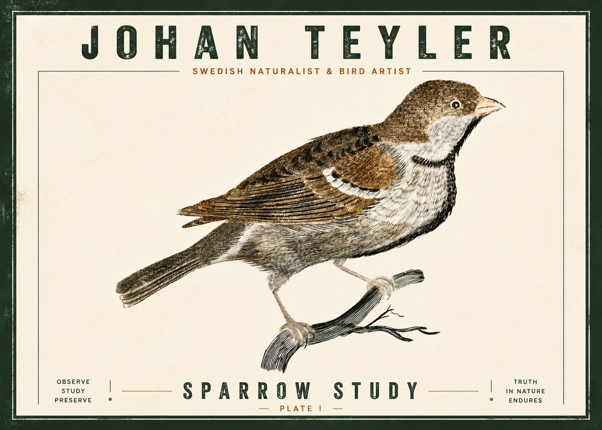 Johan Teyler Sparrow Study No5 - Juliste