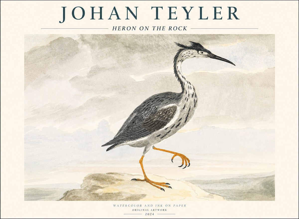 Johan Teyler Heron on the Rock No1 - Juliste