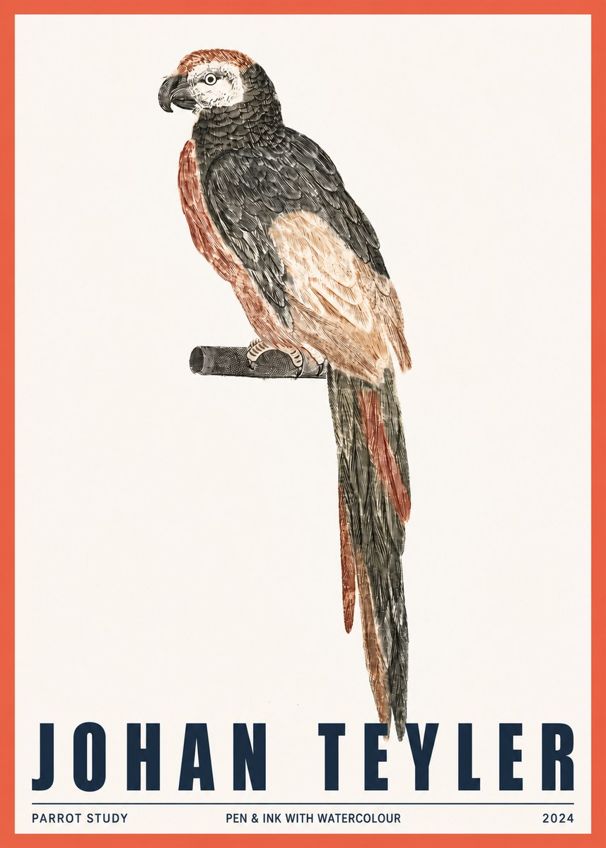 Johan Teyler Parrot Study II No2 - Juliste