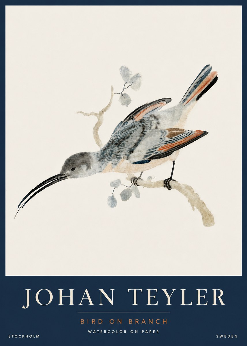 Johan Teyler Bird on Branch I No5 - Juliste