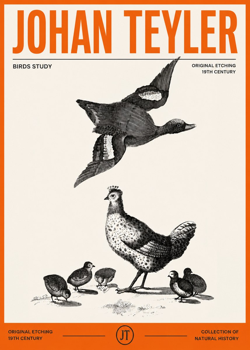 Johan Teyler Birds Study No2 - Juliste