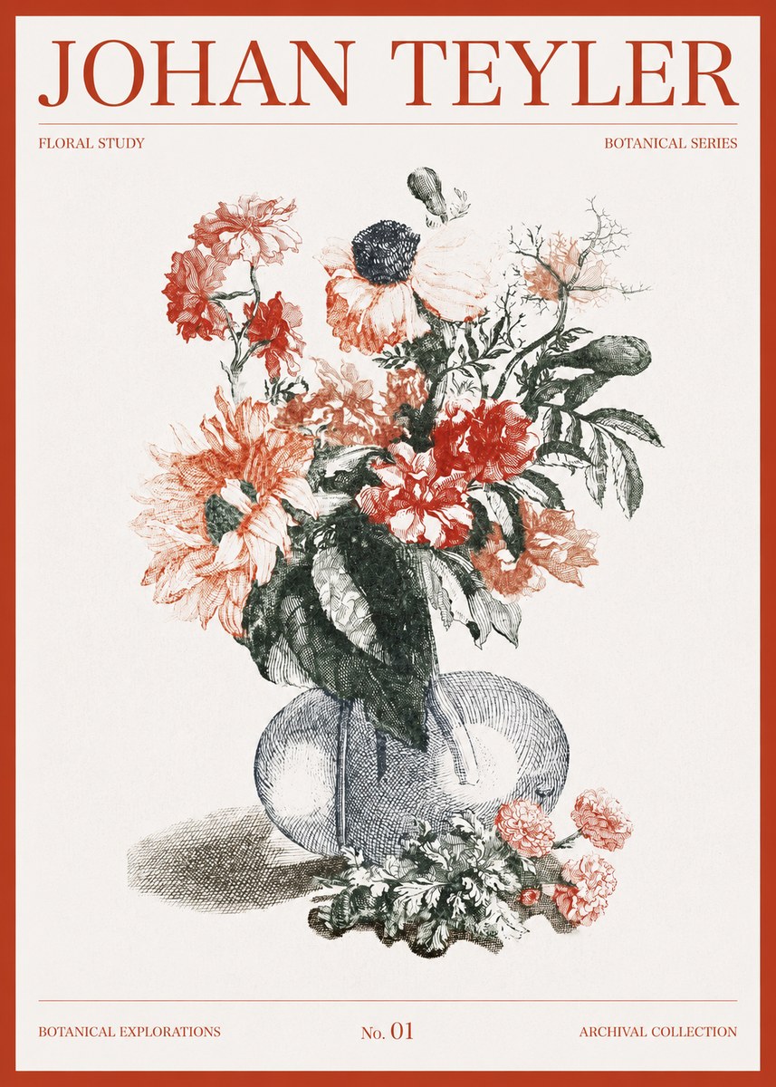 Johan Teyler Floral Study No1 - Juliste