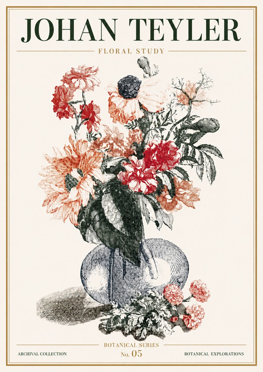 Johan Teyler Floral Study No5 - Juliste