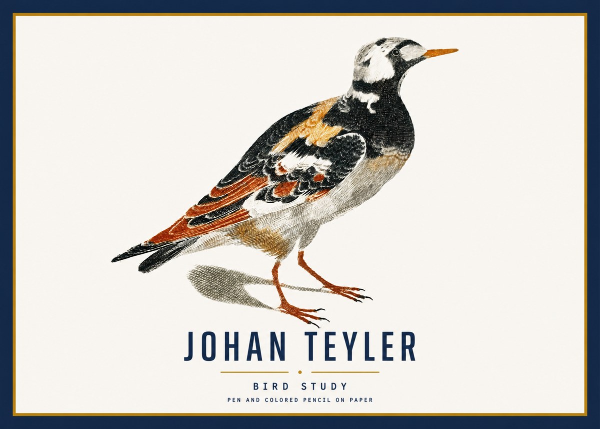 Johan Teyler Bird Study IV No3 - Juliste