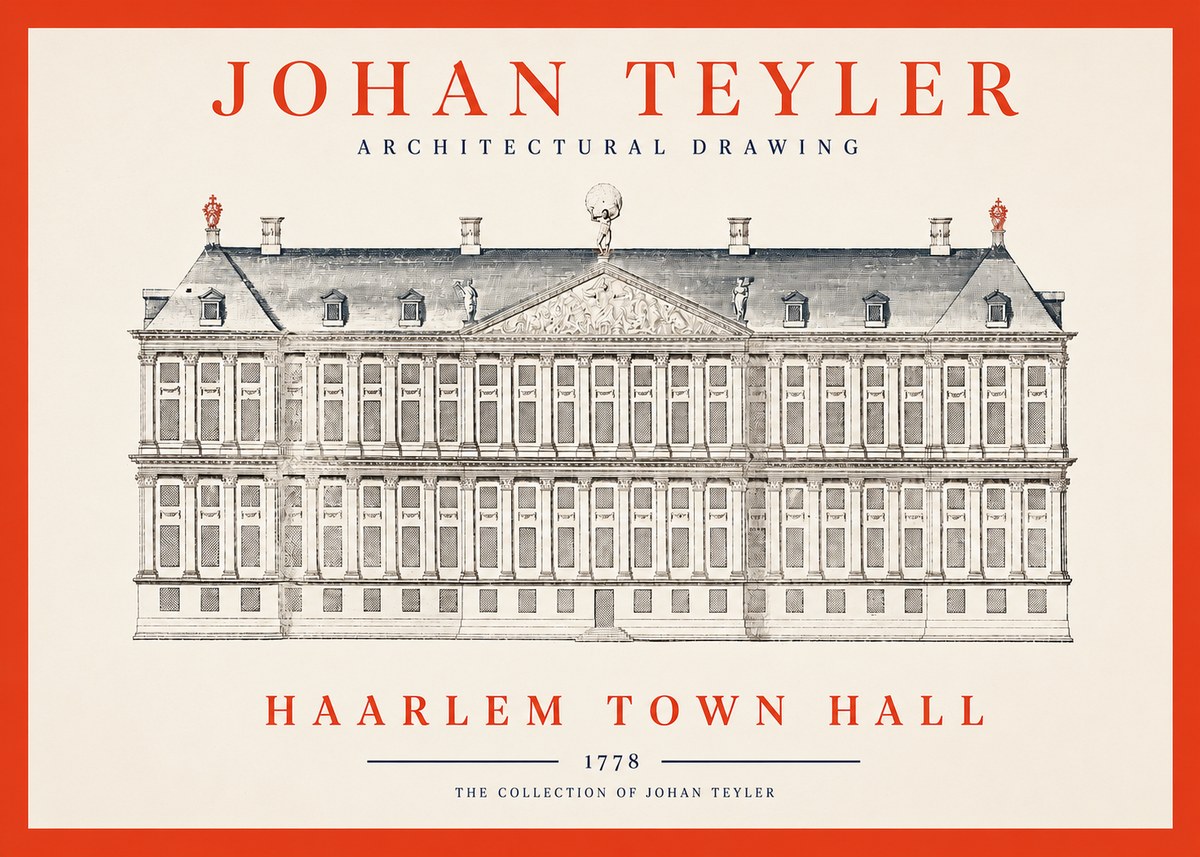 Johan Teyler Haarlem Town Hall - Elevation - 1778 No2 - Juliste