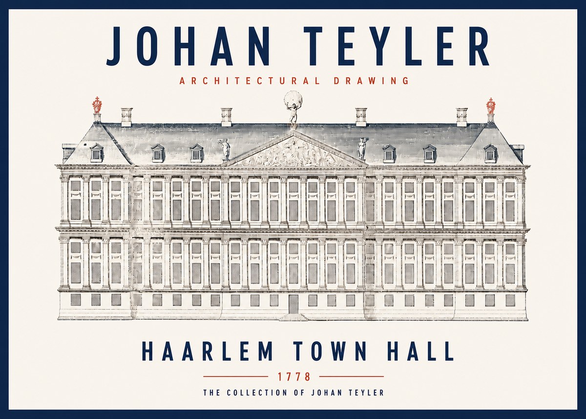 Johan Teyler Haarlem Town Hall - Elevation - 1778 No3 - Juliste