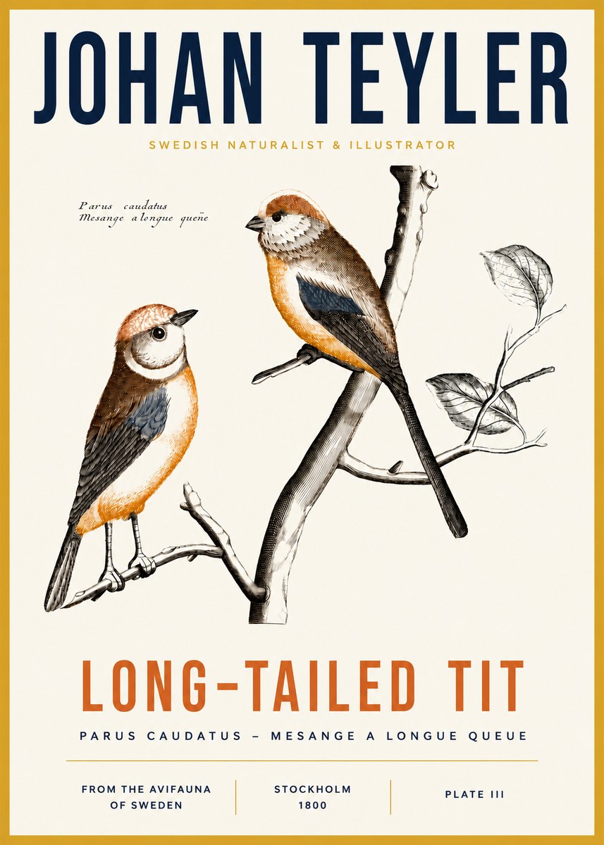 Johan Teyler Long-tailed Tit No3 - Juliste
