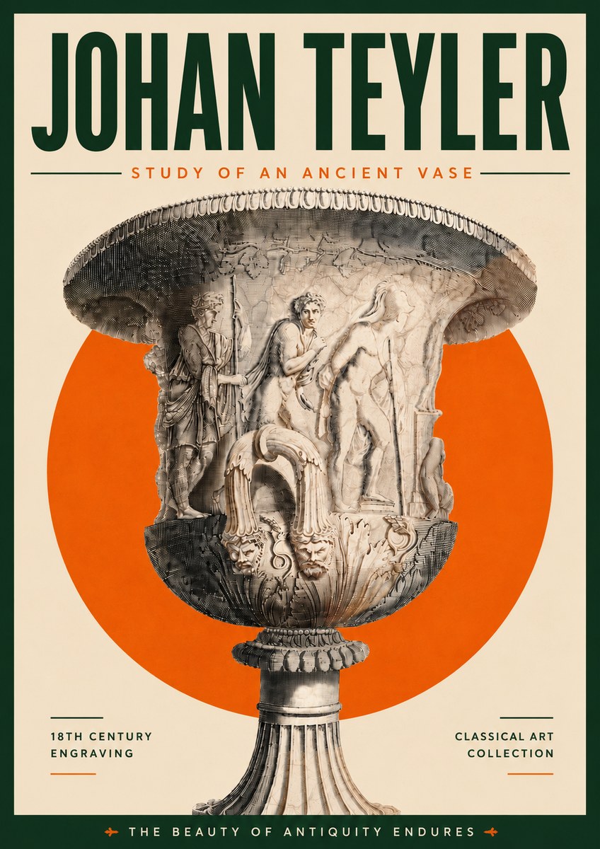 Johan Teyler Study of an Ancient Vase No5 - Juliste