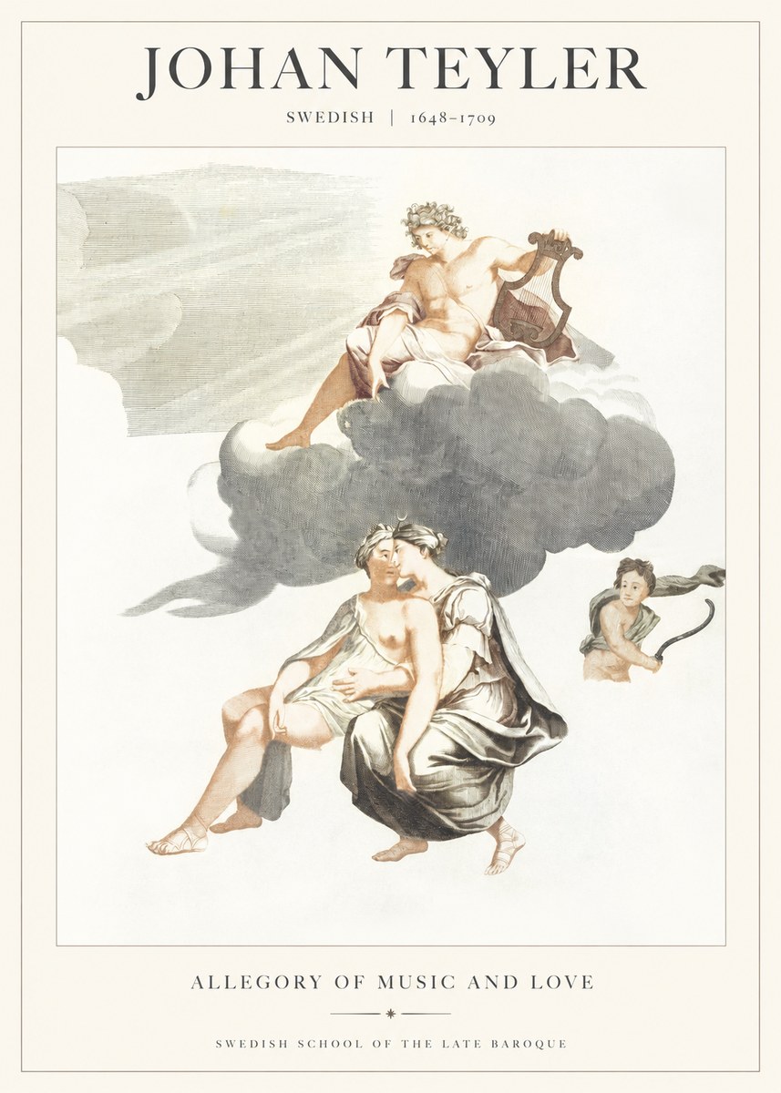 Johan Teyler Allegory of Music and Love No1 - Juliste