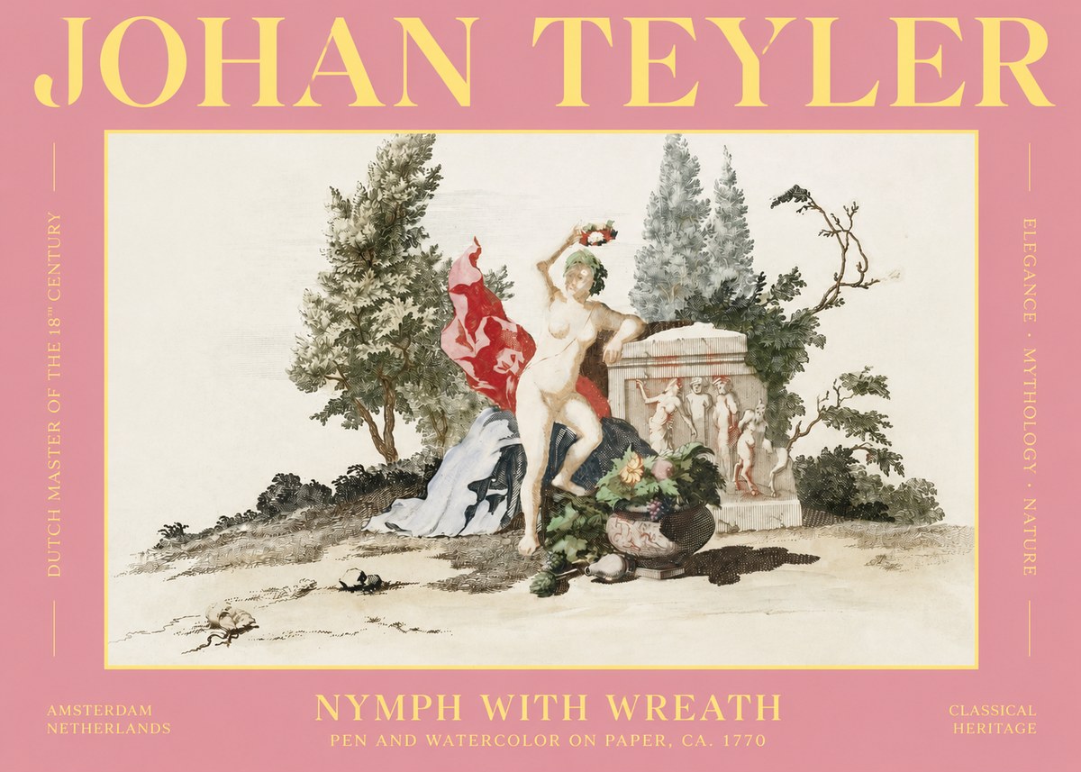Johan Teyler Nymph with Wreath No2 - Juliste