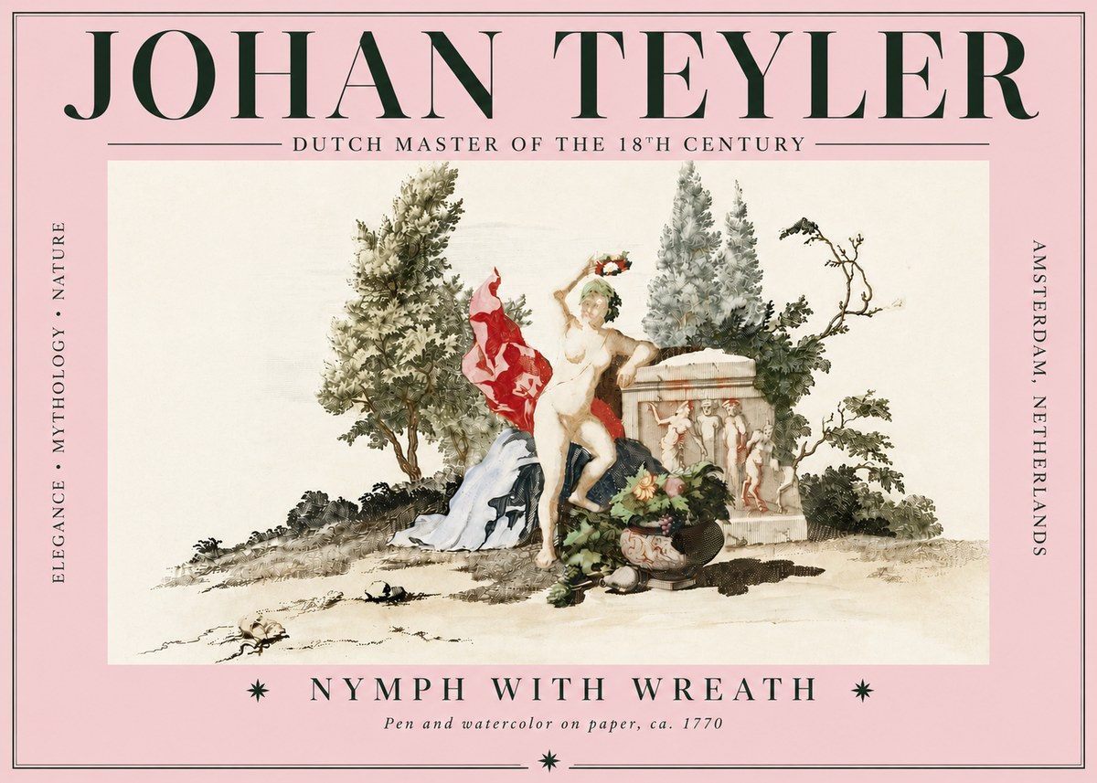 Johan Teyler Nymph with Wreath No5 - Juliste