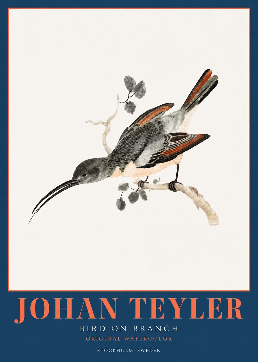 Johan Teyler Bird on Branch II No2 - Juliste