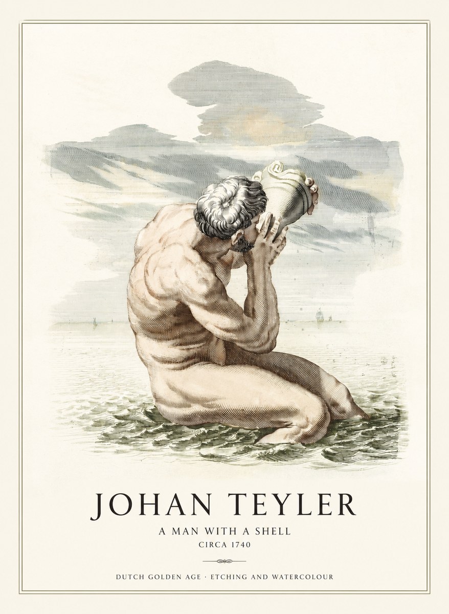 Johan Teyler A Man with a Shell No1 - Juliste