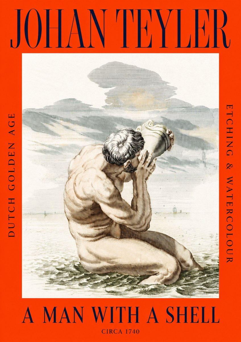 Johan Teyler A Man with a Shell No2 - Juliste
