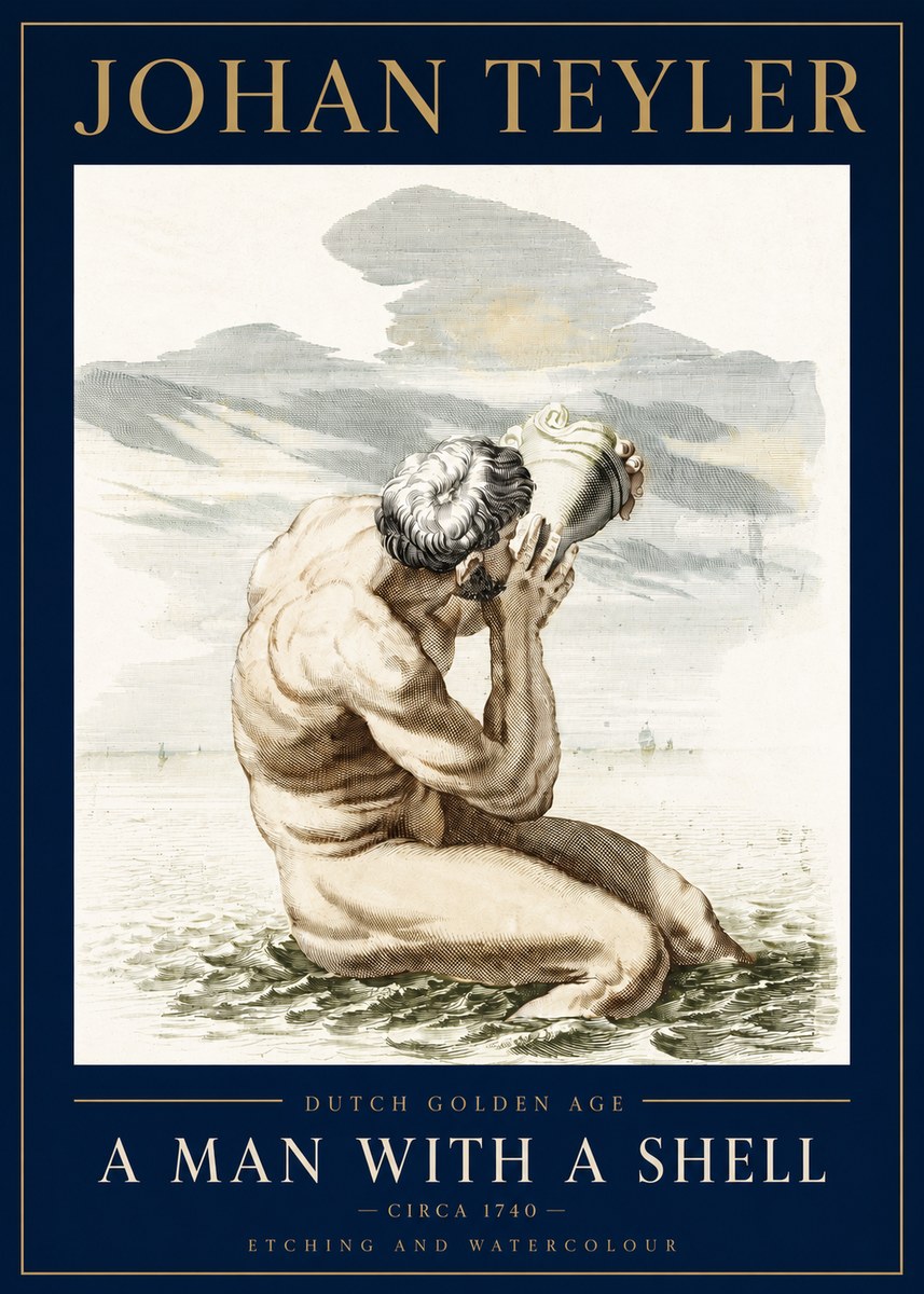 Johan Teyler A Man with a Shell No3 - Juliste