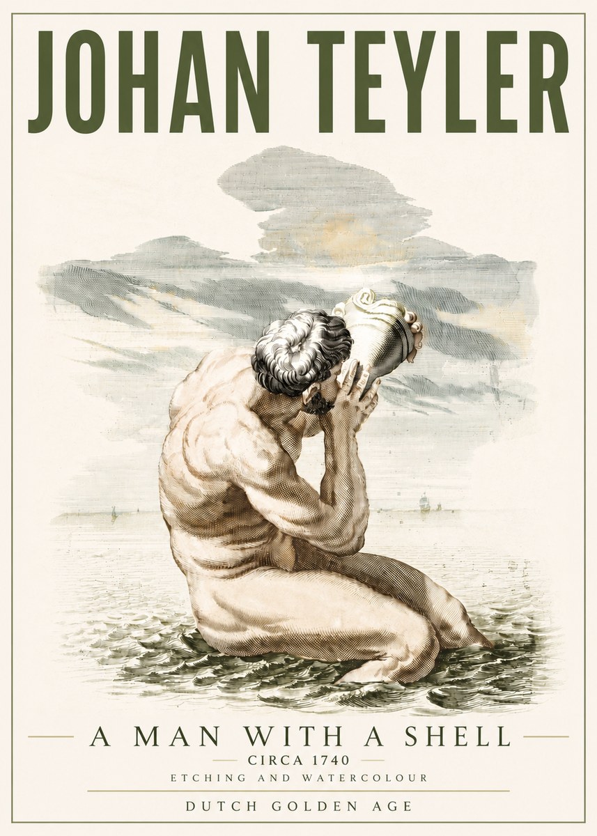 Johan Teyler A Man with a Shell No4 - Juliste
