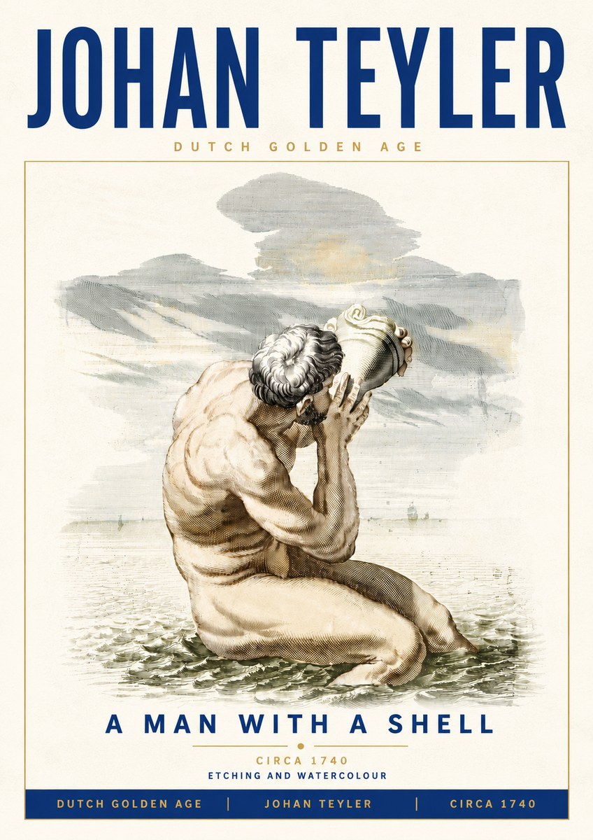 Johan Teyler A Man with a Shell No6 - Juliste
