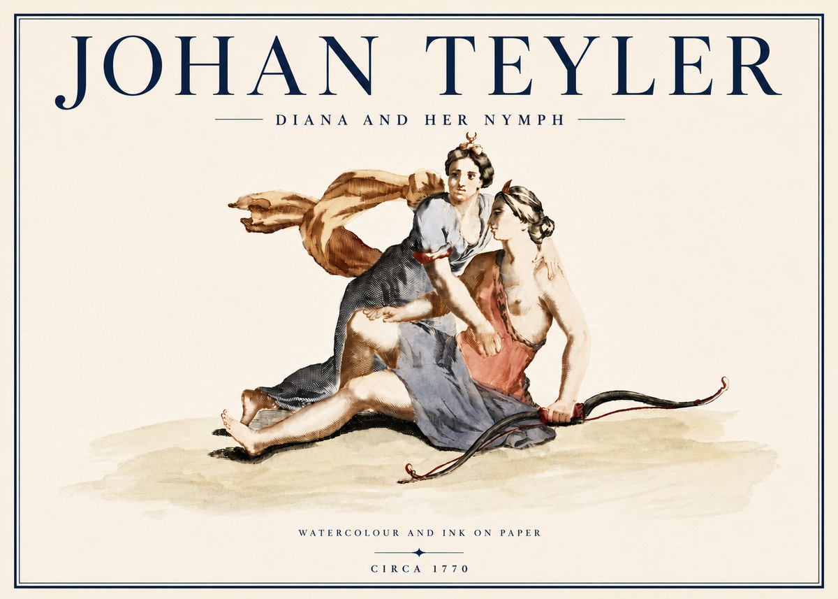 Johan Teyler Diana and Her Nymph No6 - Juliste