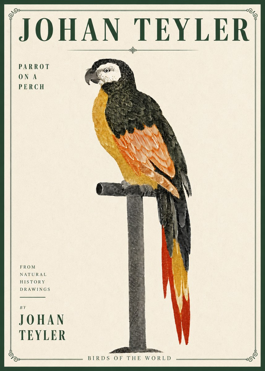 Johan Teyler Parrot on a Perch No4 - Juliste