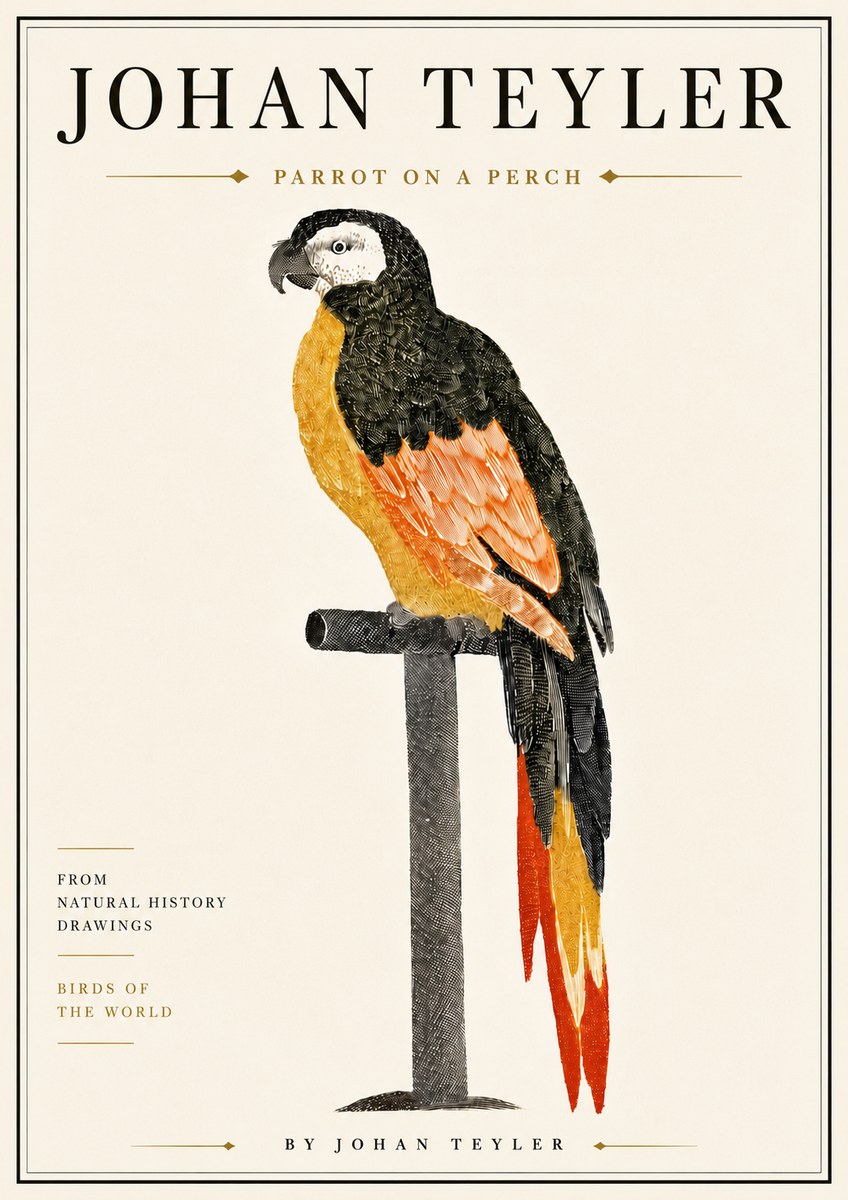 Johan Teyler Parrot on a Perch No6 - Juliste