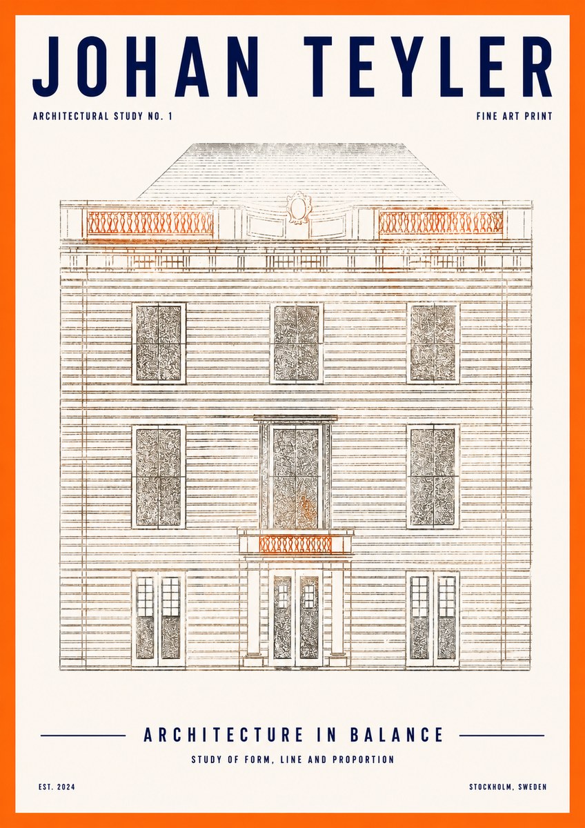 Johan Teyler Architectural Study No. 1 II No2 - Juliste