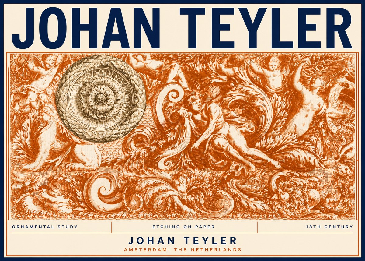 Johan Teyler Ornamental Study No5 - Juliste
