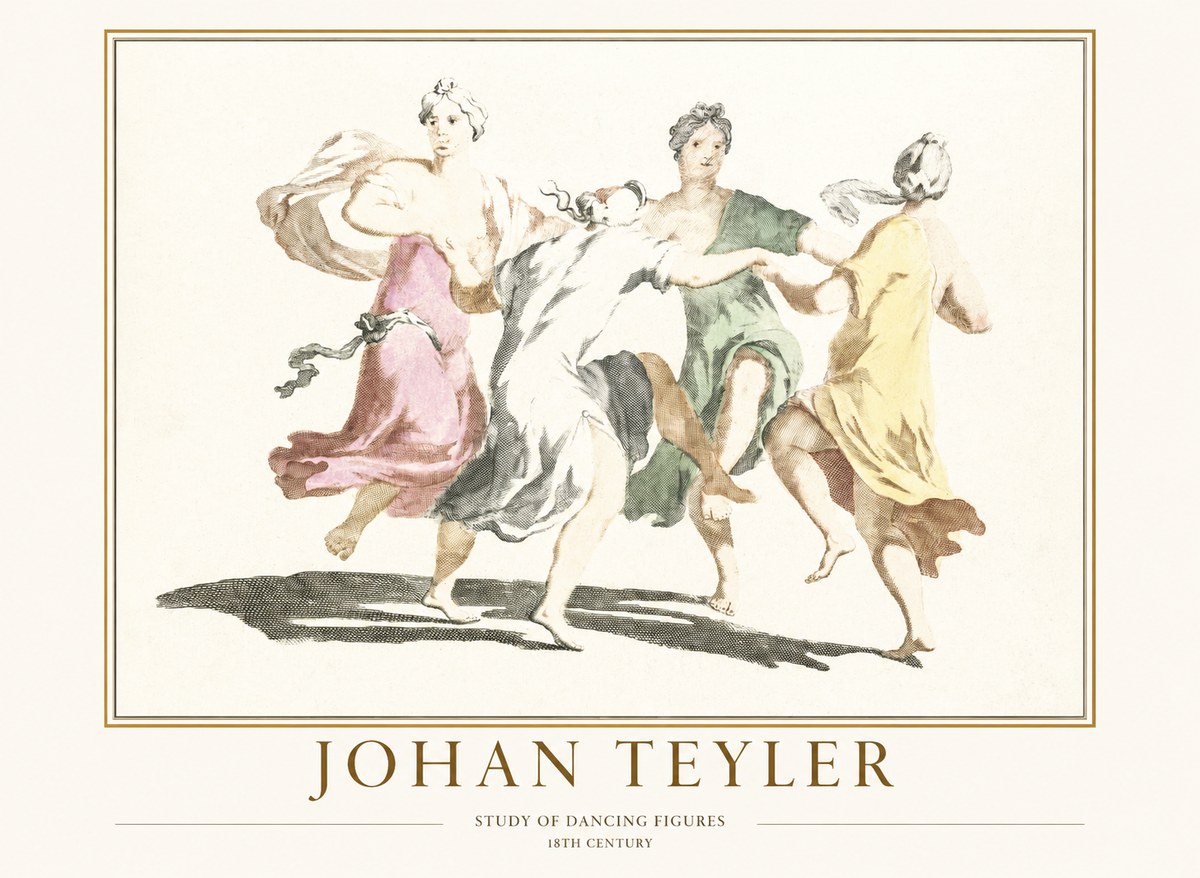 Johan Teyler Study of Dancing Figures No1 - Juliste