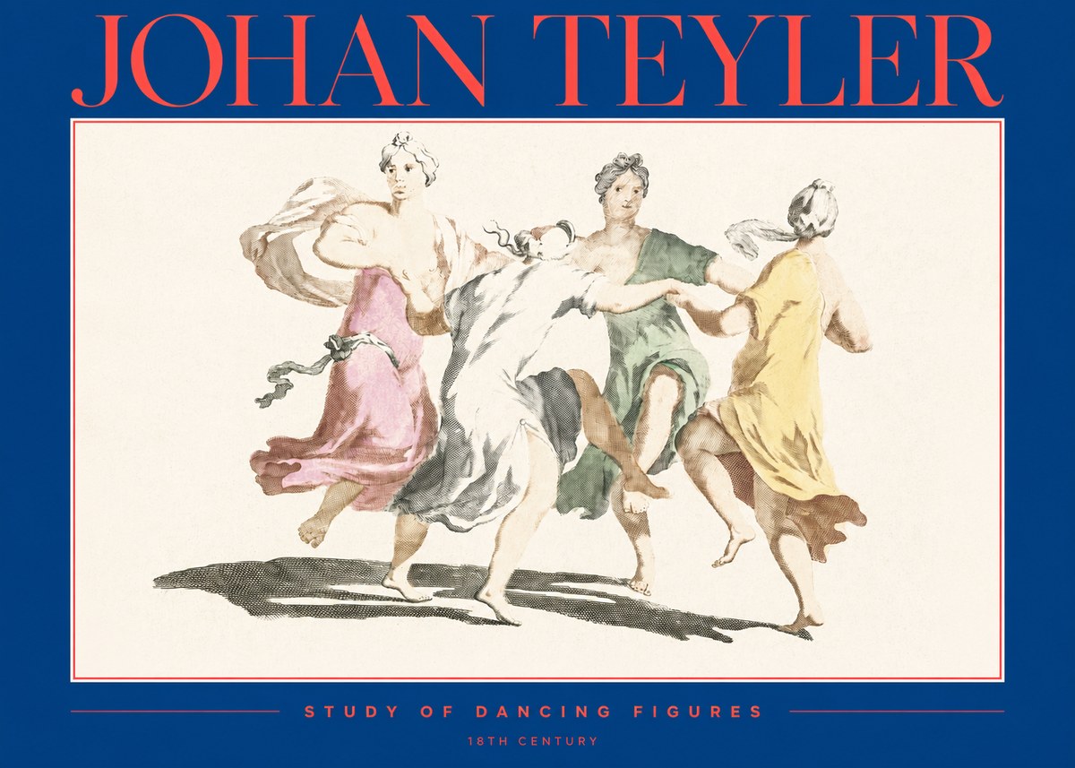 Johan Teyler Study of Dancing Figures No2 - Juliste