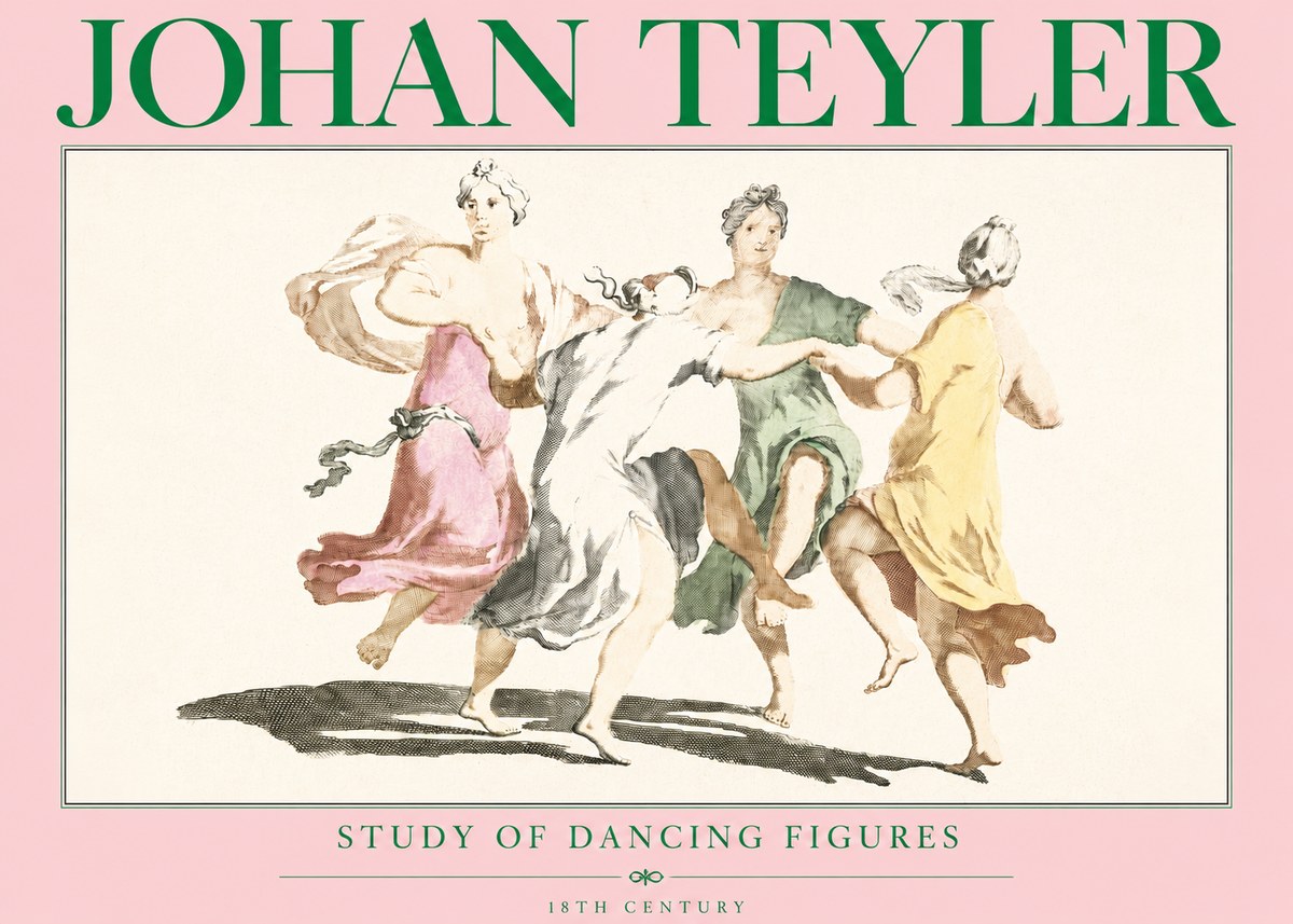 Johan Teyler Study of Dancing Figures No3 - Juliste