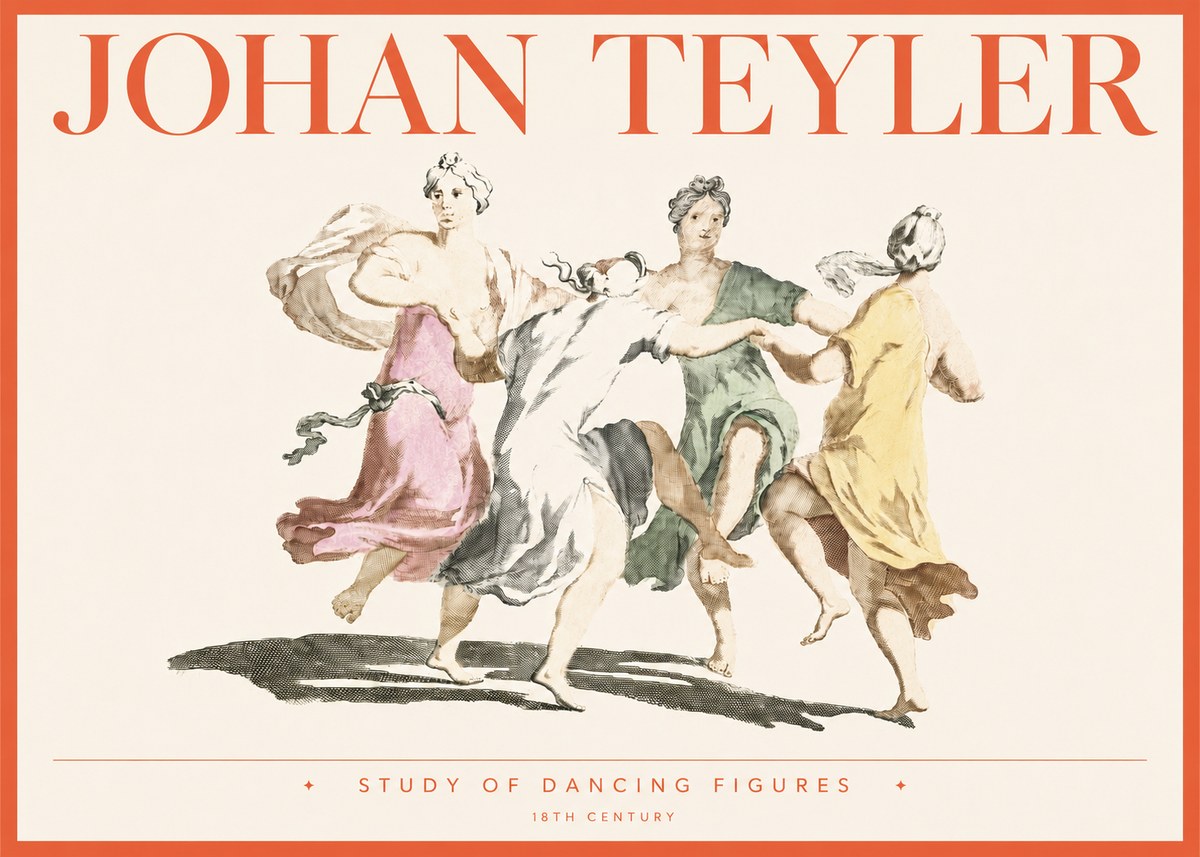 Johan Teyler Study of Dancing Figures No4 - Juliste