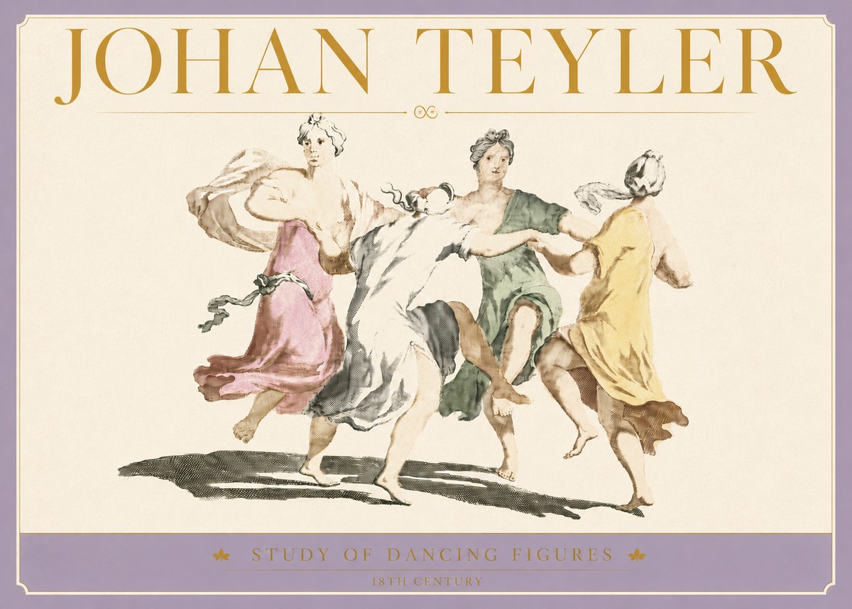 Johan Teyler Study of Dancing Figures No5 - Juliste