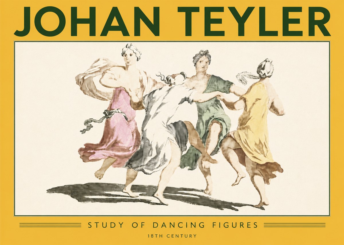Johan Teyler Study of Dancing Figures No6 - Juliste