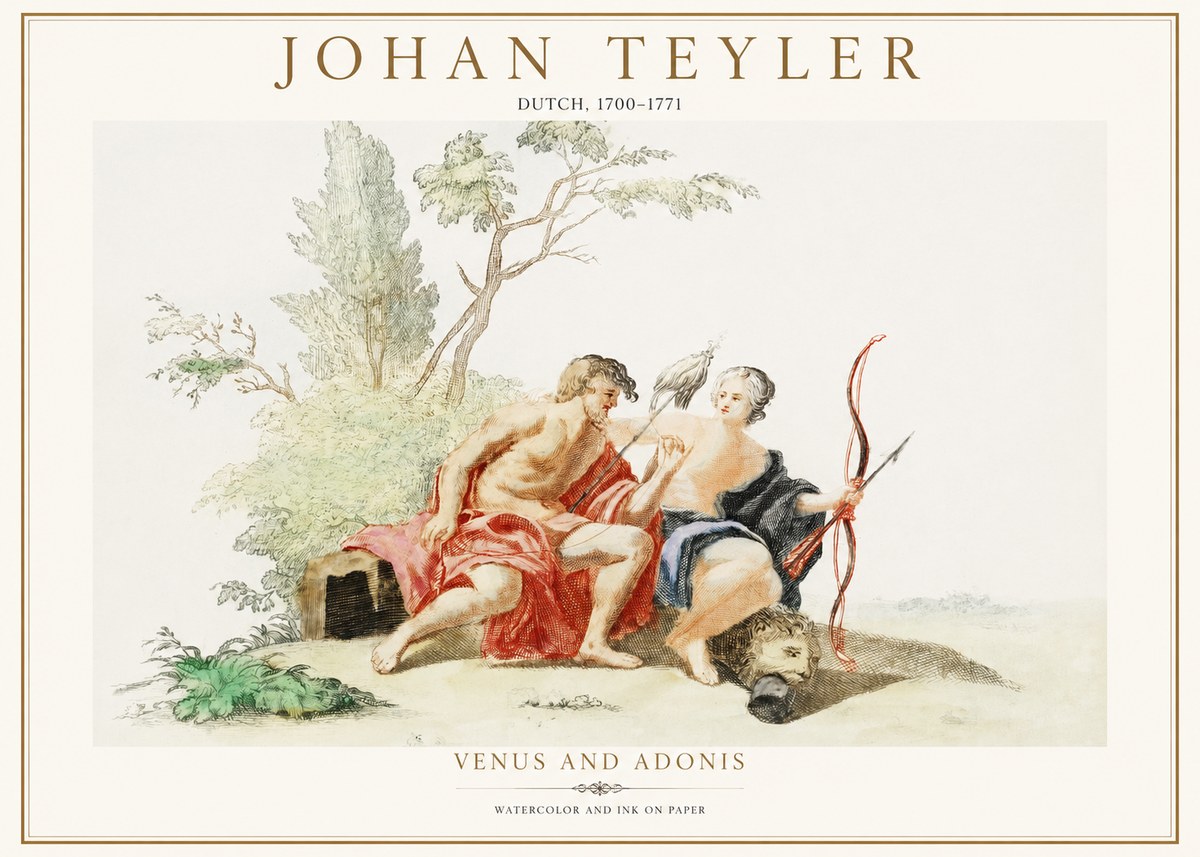 Johan Teyler Venus and Adonis No1 - Juliste