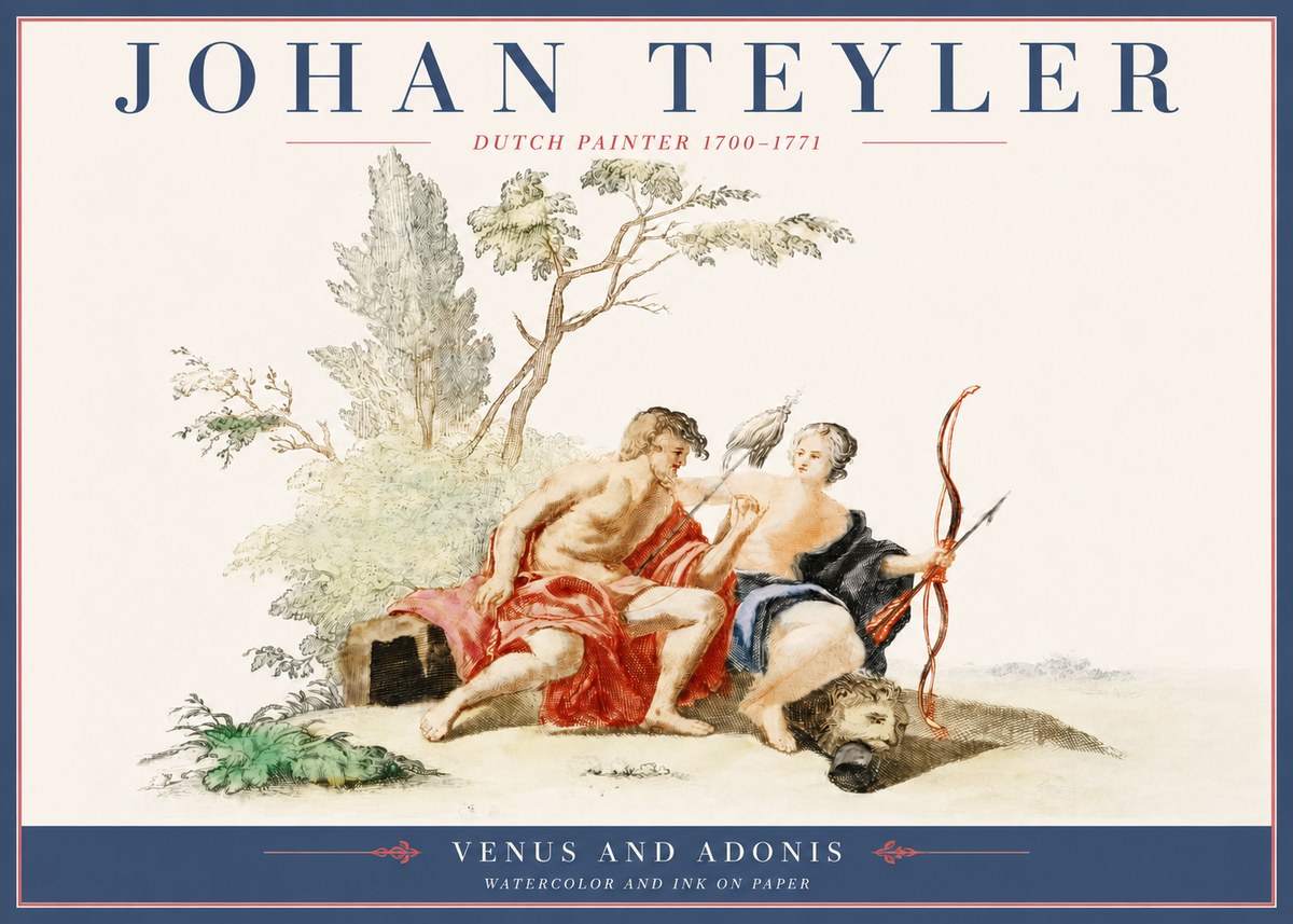 Johan Teyler Venus and Adonis No4 - Juliste